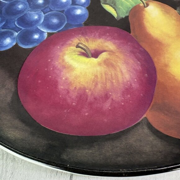 Furio Home EDEN Brown With Fruit Center Coupe Smooth 11" Dinner Plates Set of 3 - Picture 11 of 16